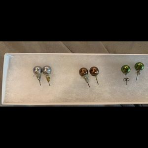 3 PAIRS OF HYPOALLERGENIC EARRINGS